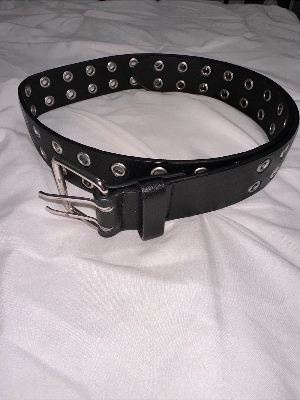 wild fable Black Double-Row Grommet Belt